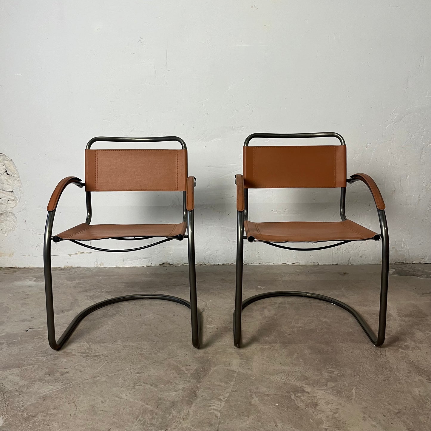 Paire de fauteuils cantilever Effezeta camel, Fabriqué en Italie, 1970